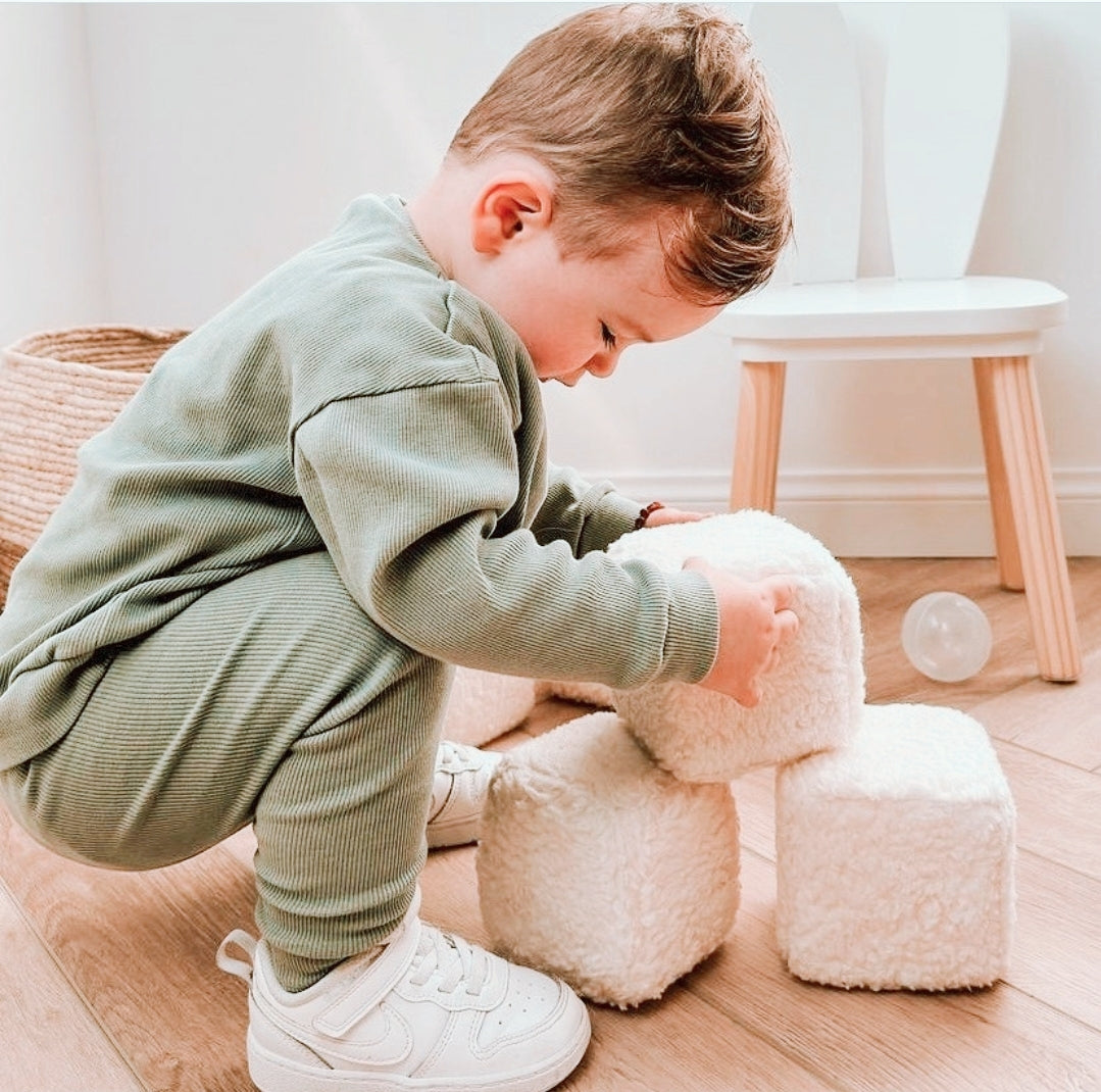 Organic Cotton Ribbed Set Green Organic little one