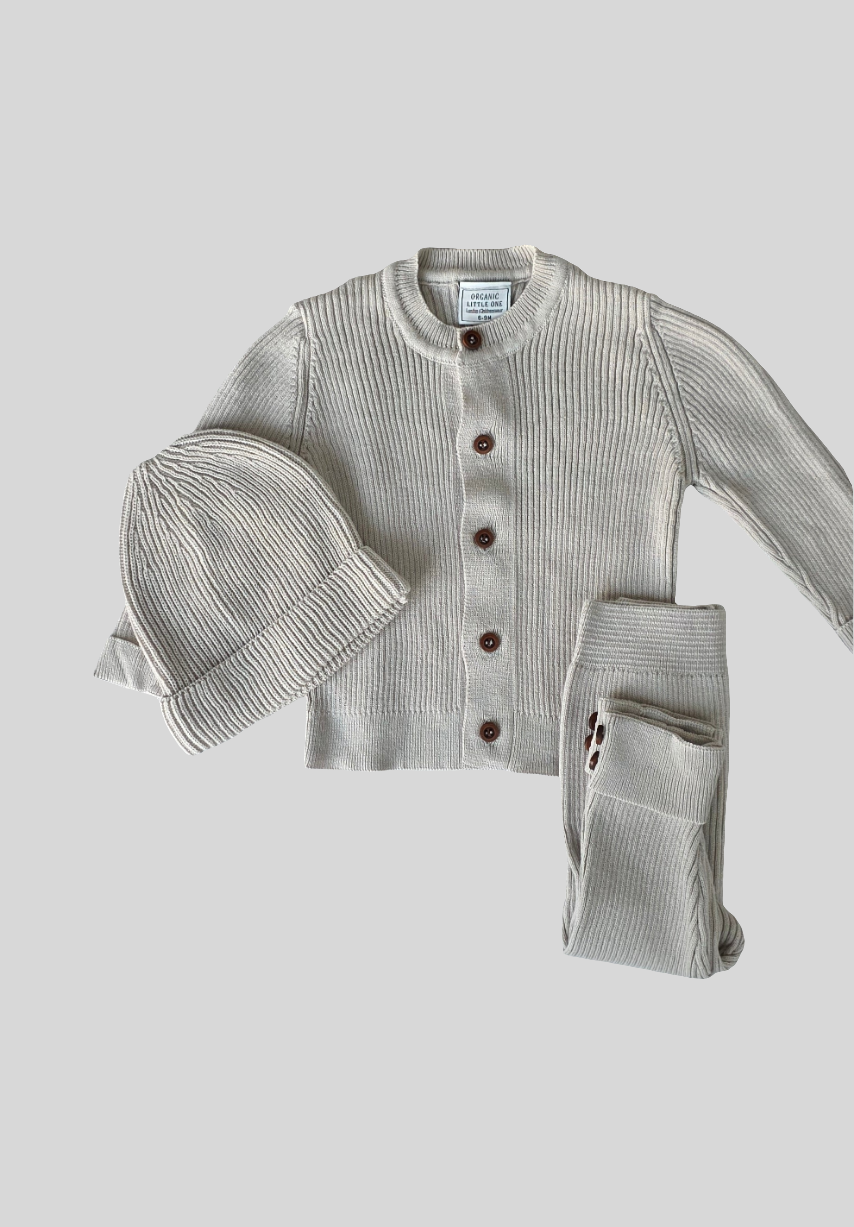 Baby Grey Organic Knitwear Trio Set