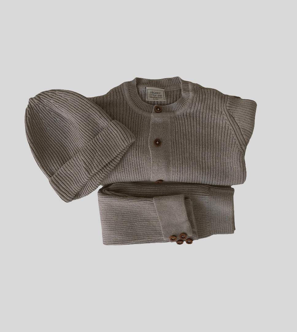 Pebble Grey Organic Knitwear Trio