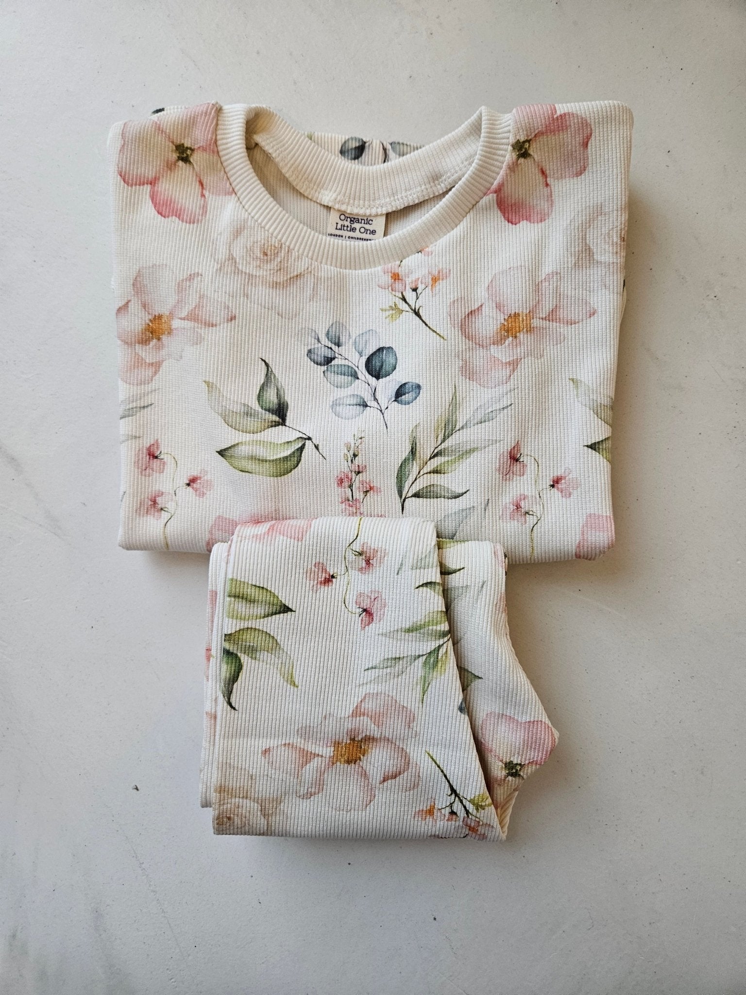 Floral Organic Cotton Oversized sweater and Jogger Set - Organic little one