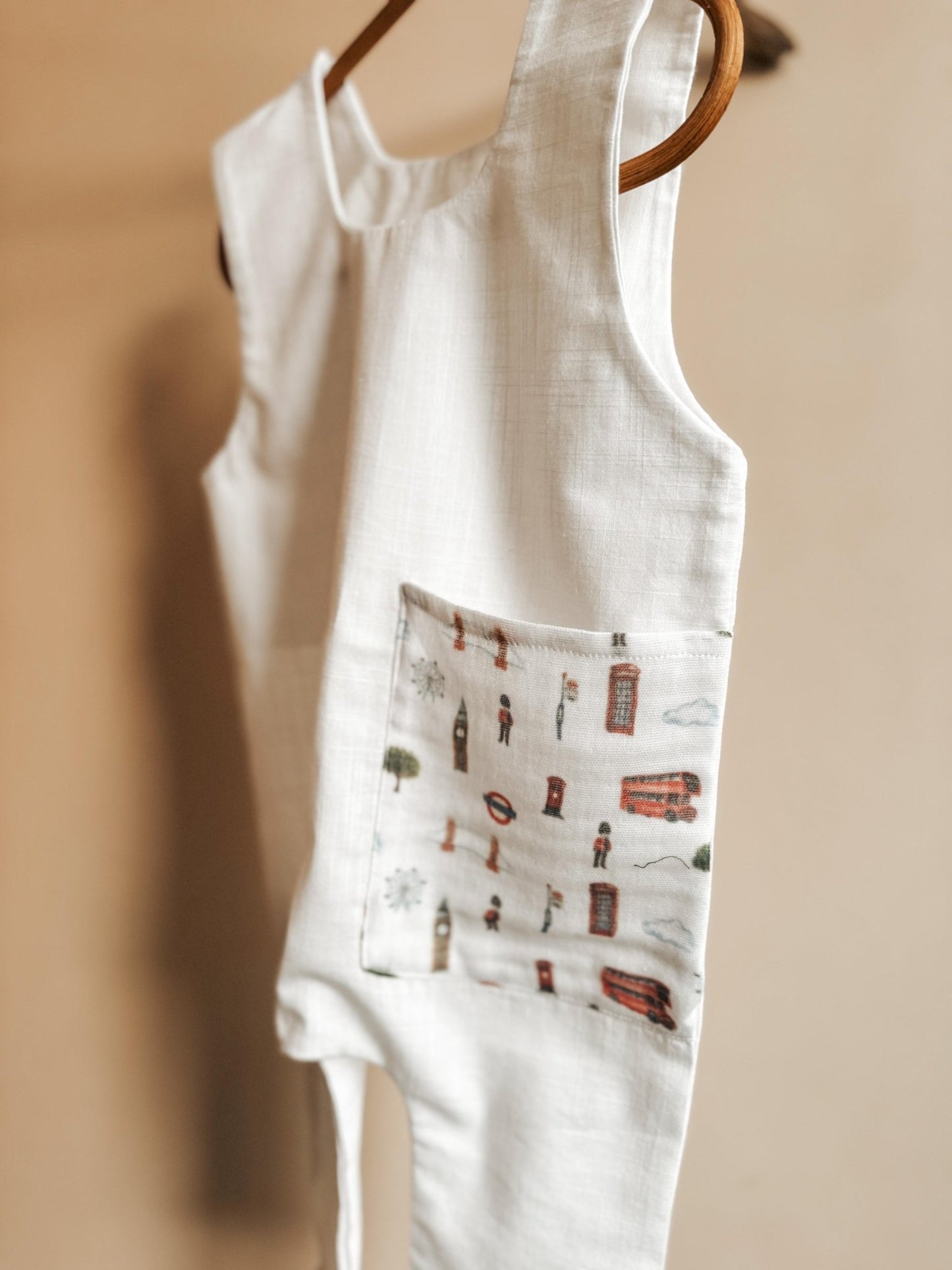Handmade London Design Romper Pure Linen Kids 6m+ 4 Yrs - Organic little one