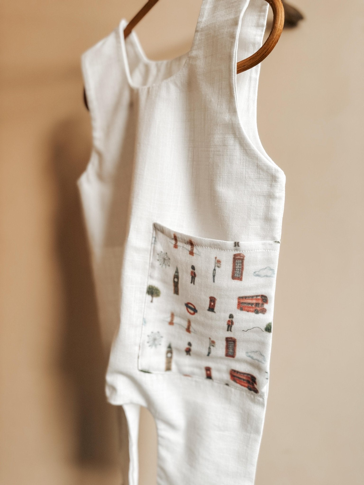 Handmade London Design Romper Pure Linen Kids 6m+ 4 Yrs - Organic little one
