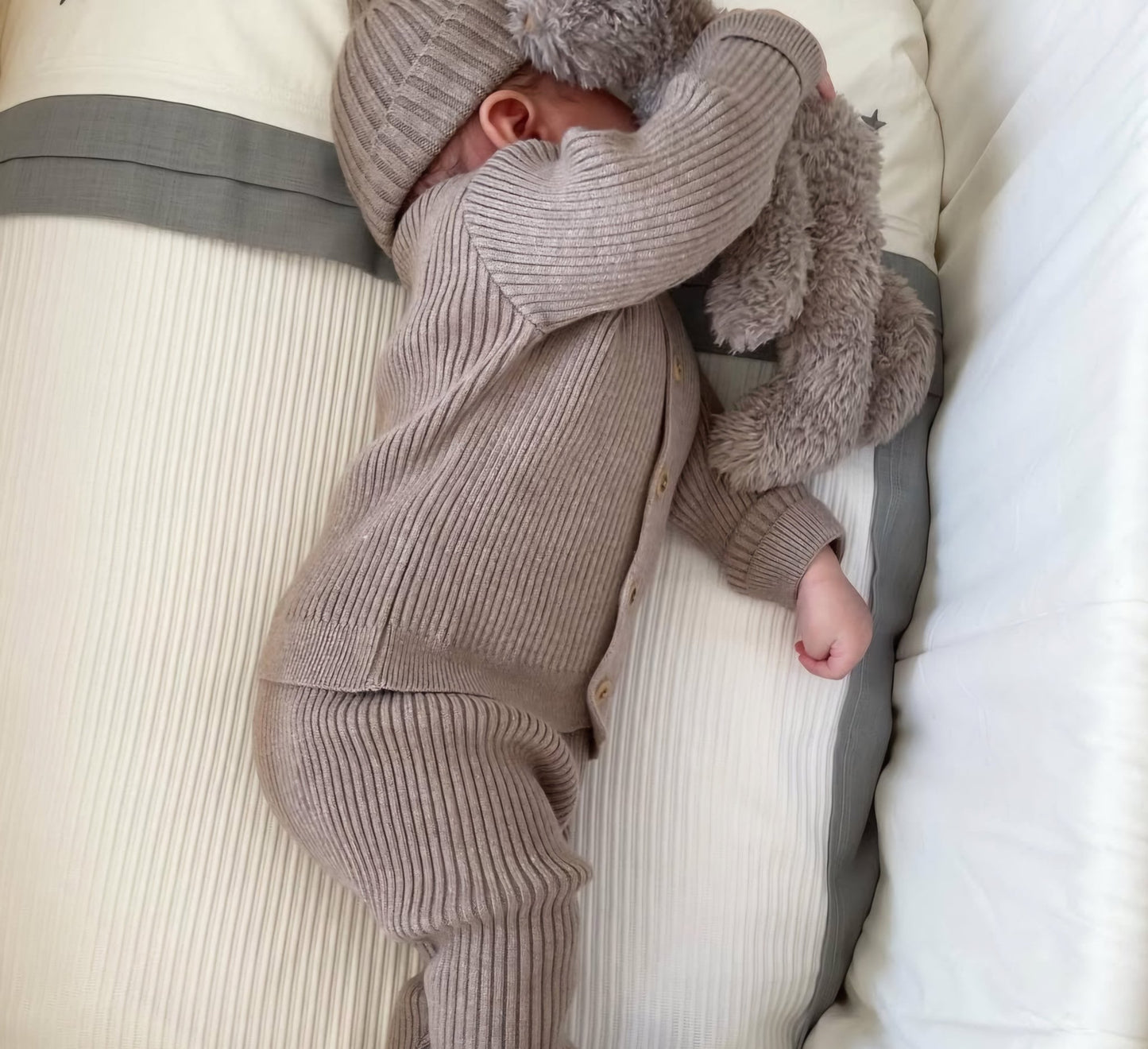 Organic Cotton 3 - Piece Knit Set - Grey - Organic little one