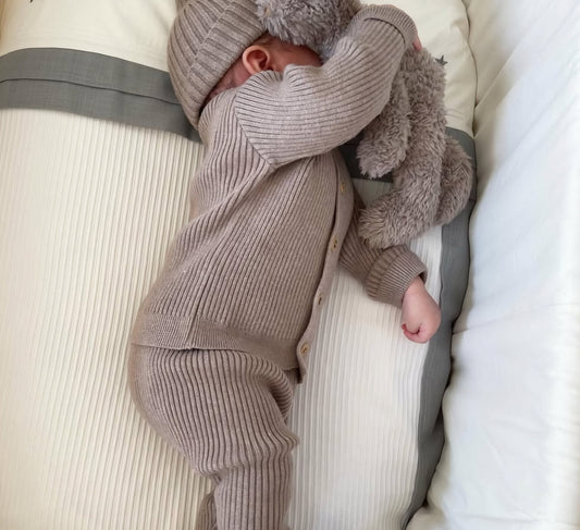 Organic Cotton 3 - Piece Knit Set - Grey - Organic little one