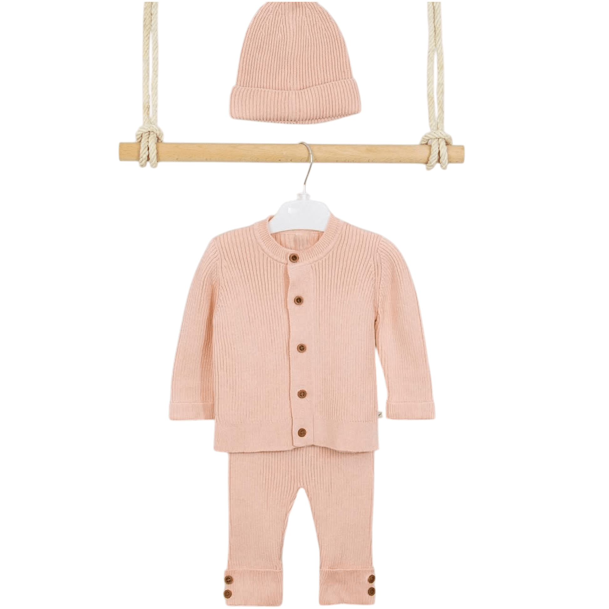 Organic Cotton Knit Set - Coral - Organic little one