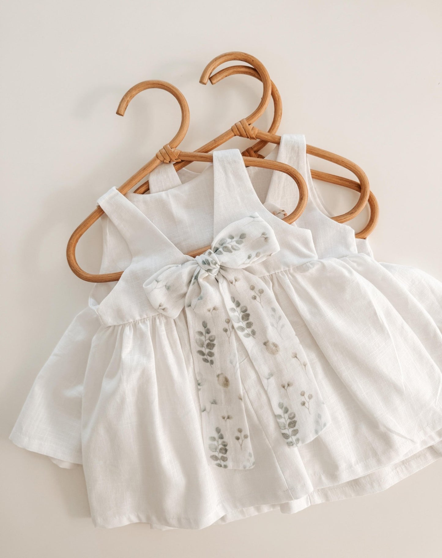 Pure Linen Botanic Bow Girls Dress - Organic little one