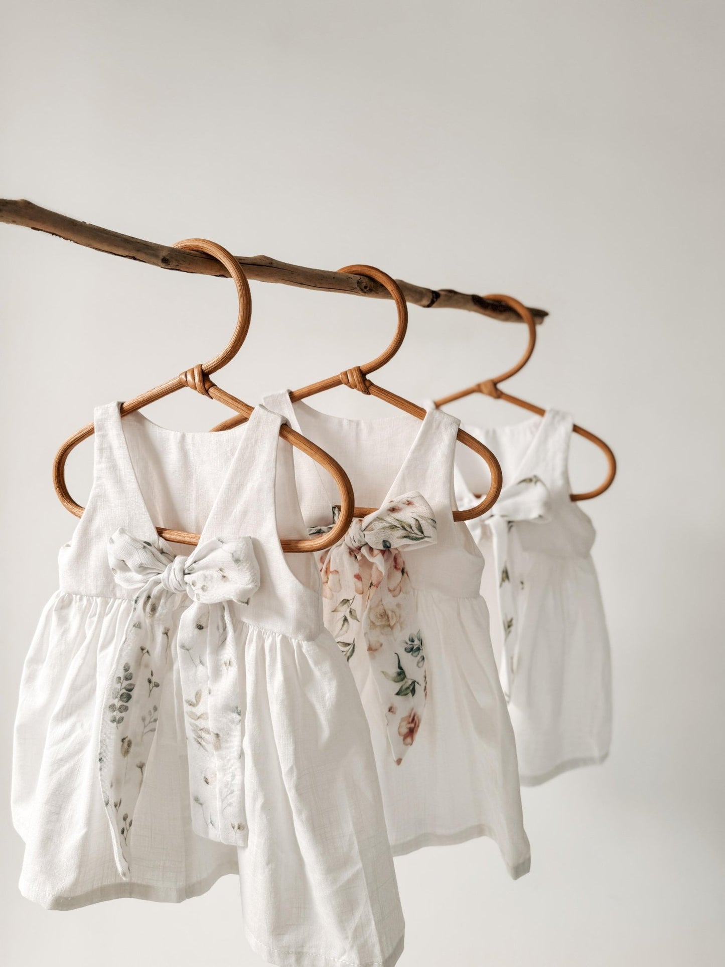 Pure Linen Olive Bow Girls Dress - Organic little one