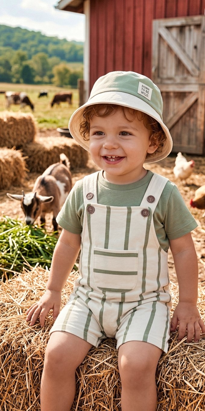 Riviera Stripe Set Organic Cotton French Terry – Sage