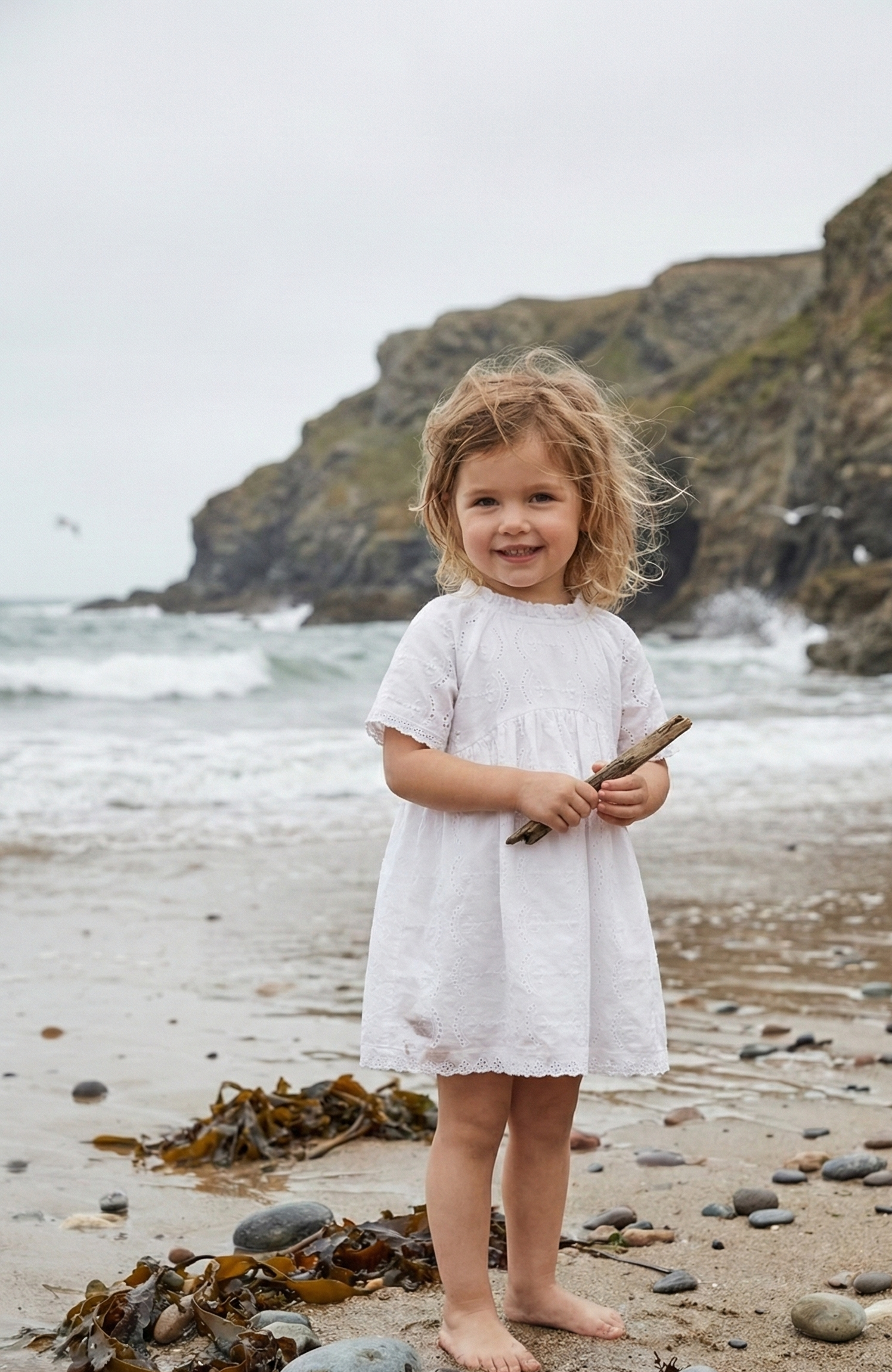 oversized denim dress Girls - White Organic Cotton Summer Dress | Broderie Anglaise