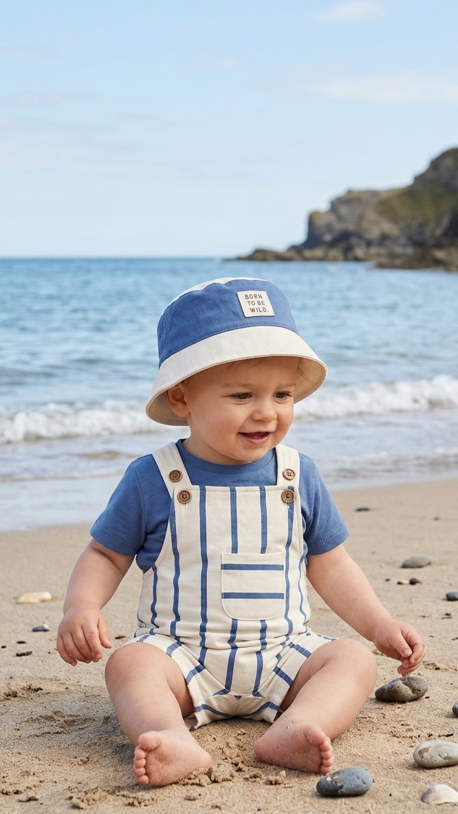 Riviera Stripe Set Organic Cotton French Terry – Ocean
