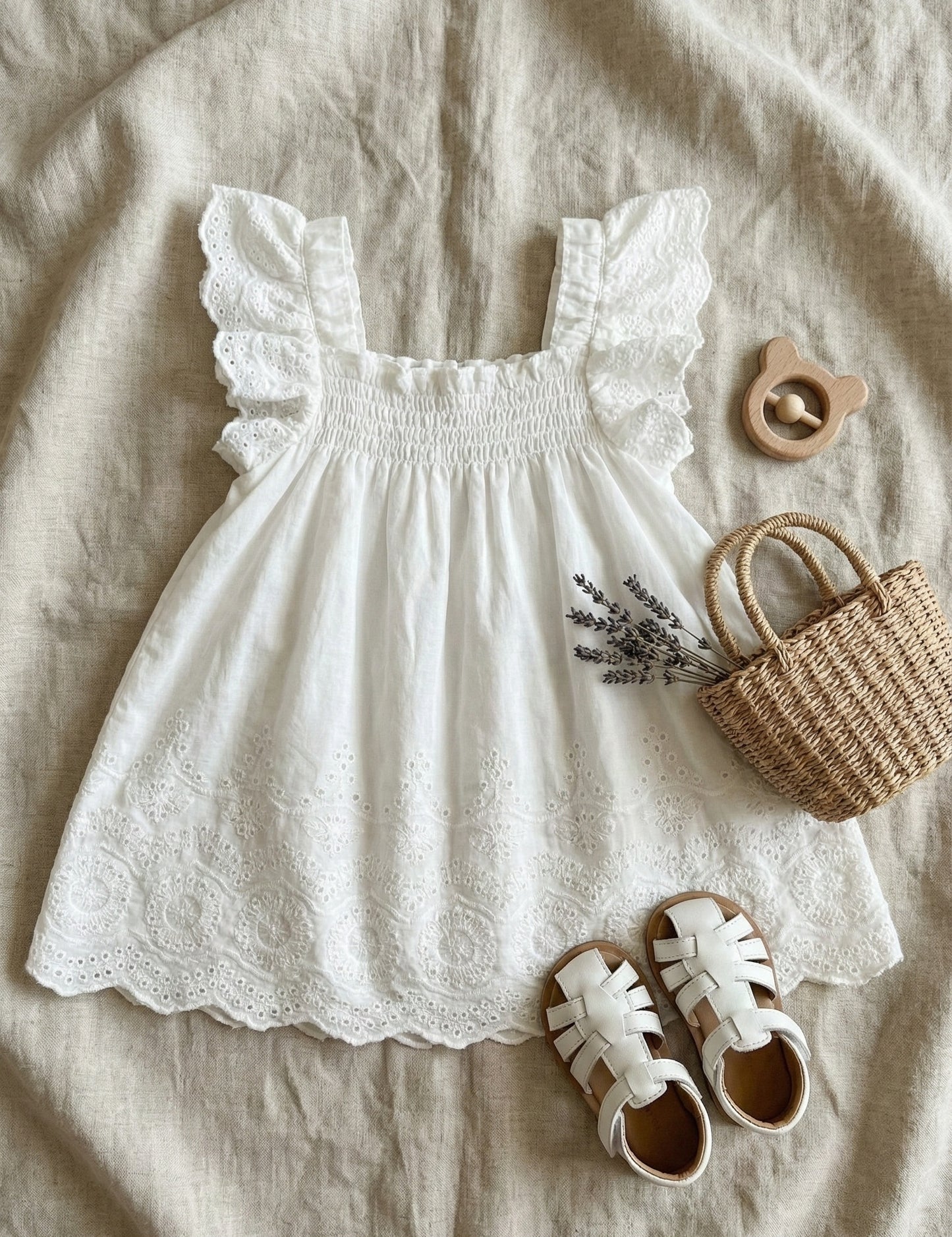 Emily Broderie Anglaise Dress – Snow White