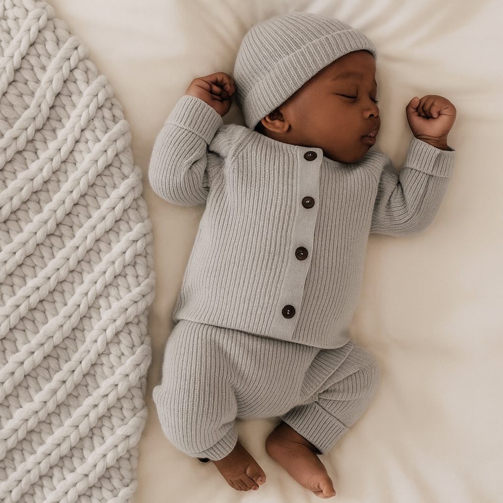 Baby Grey Organic Knitwear Trio Set
