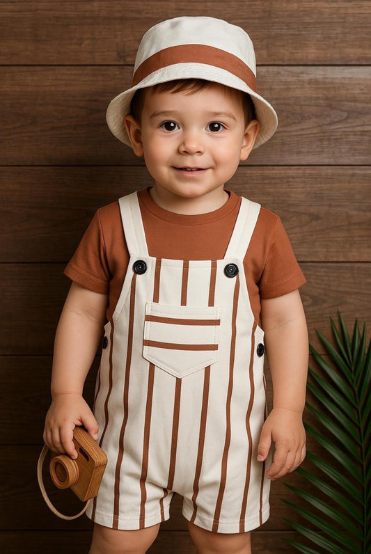 Riviera Stripe Set Organic Cotton French Terry – Terracotta