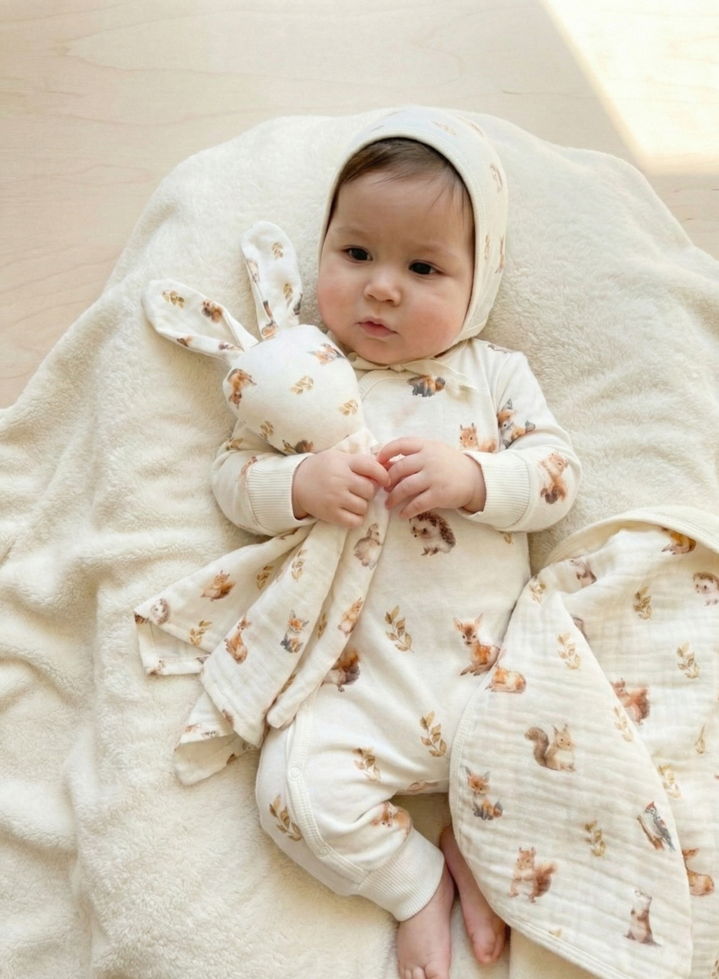 Little Woodland Animals Baby Sleepsuit