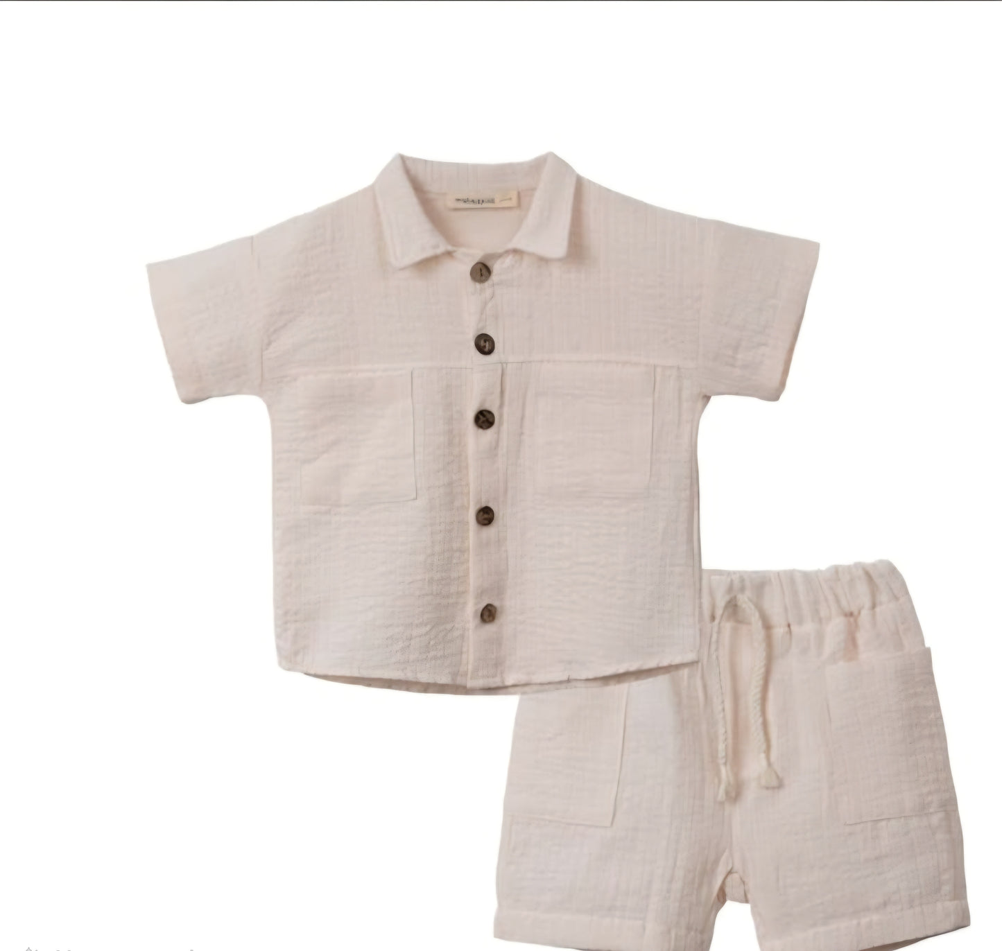 Organic Muslin Cotton Baby Boys Summer Shorts Set — Breathable 2-Piece Outfit (6-24 Months)
