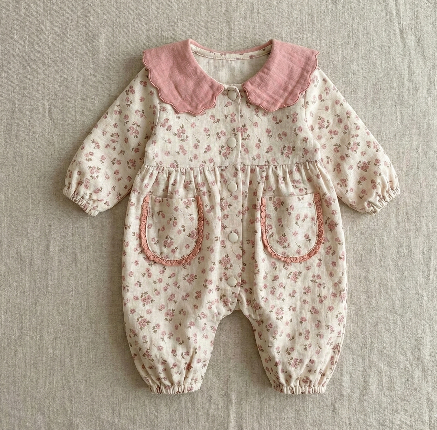 Scalloped Collar Vintage Romper