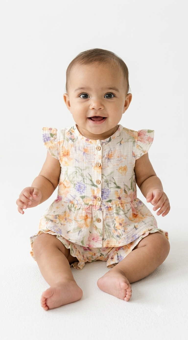 English Garden Organic Muslin Frill Short Set