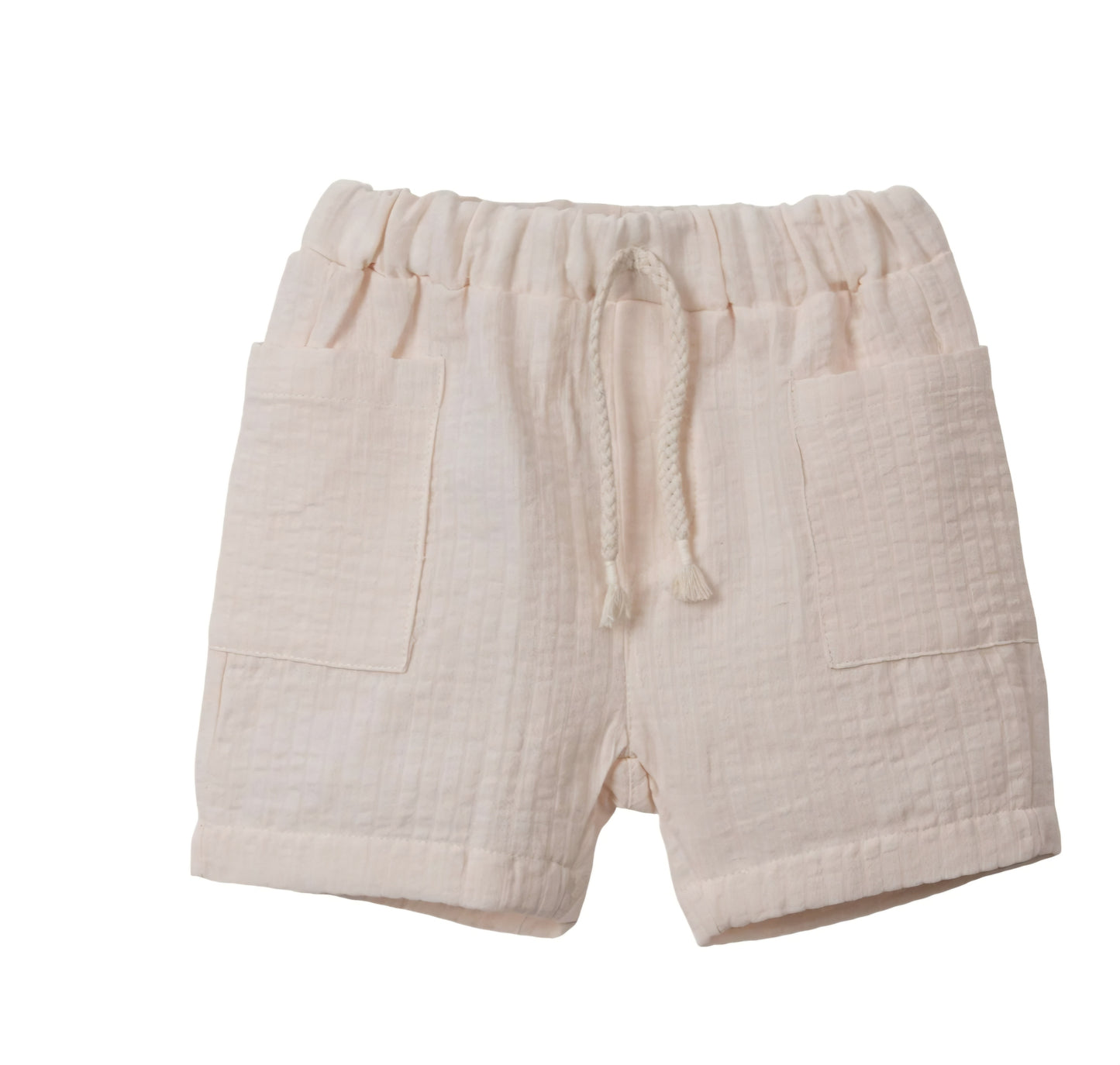 Organic Muslin Cotton Baby Boys Summer Off white Shorts Set — Breathable 2-Piece Outfit (6-24 Months)