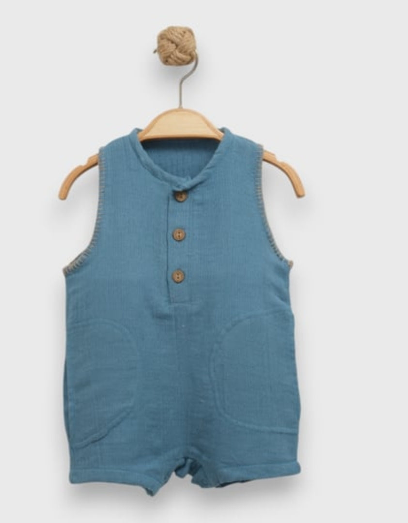 The Terra Romper Organic Muslin Cotton