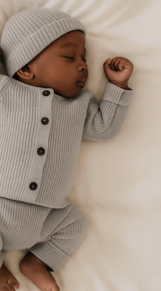 Baby Grey Organic Knitwear Trio Set