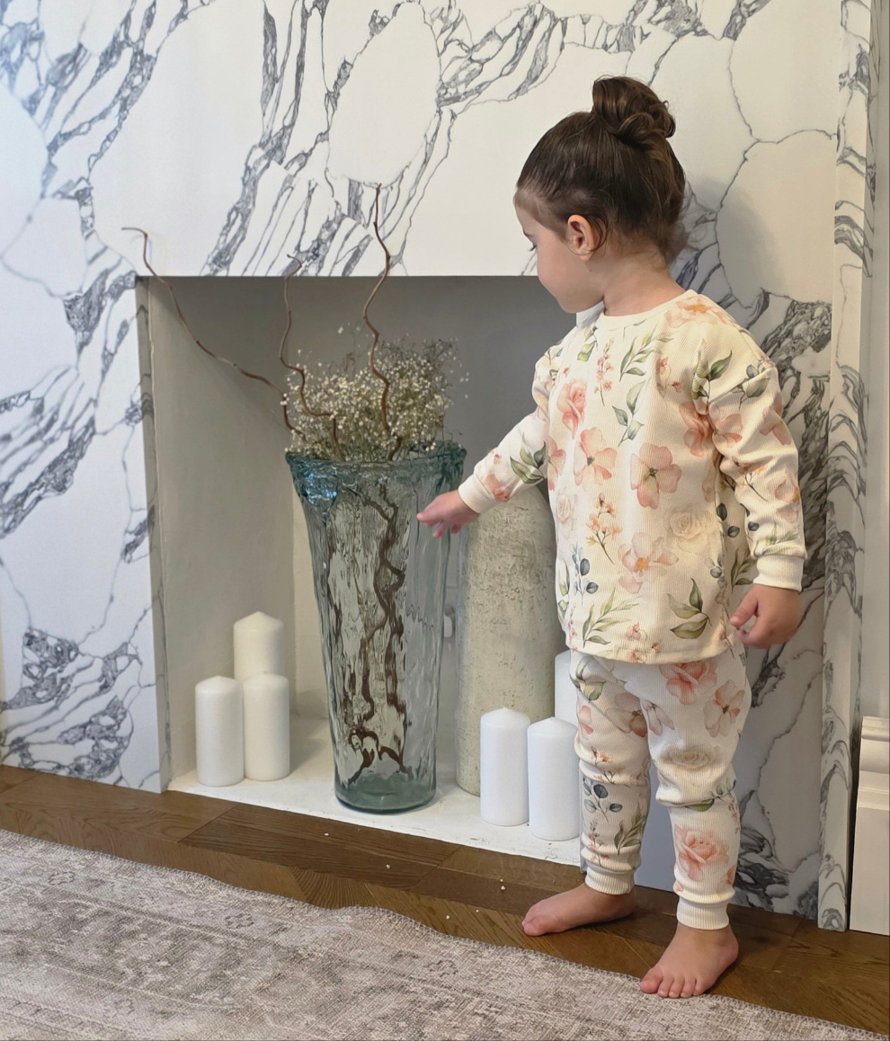 Flower Garden Organic Cotton Oversized Sweater & Jogger Set
