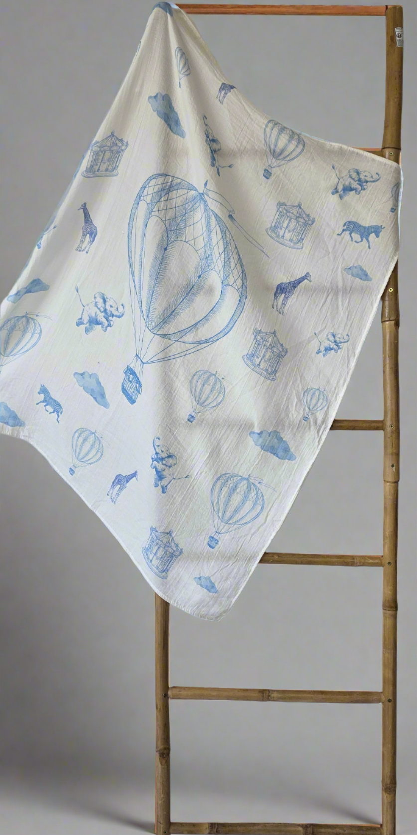 Safari Hot Air Balloon Muslin Blanket 90x110cm