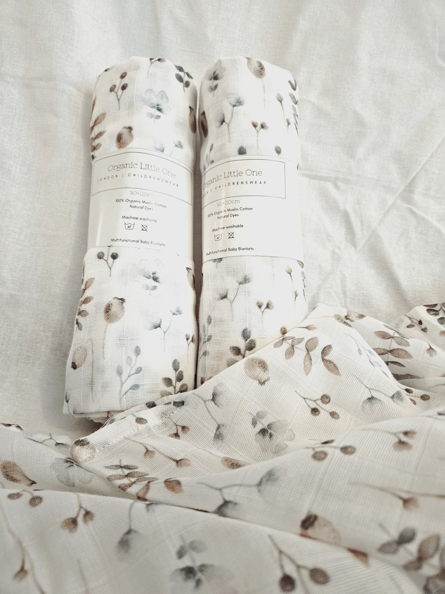 Botanic Organic Muslin Baby Blanket 90X110cm