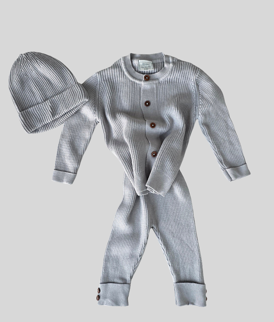Pebble Grey Organic Knitwear Trio