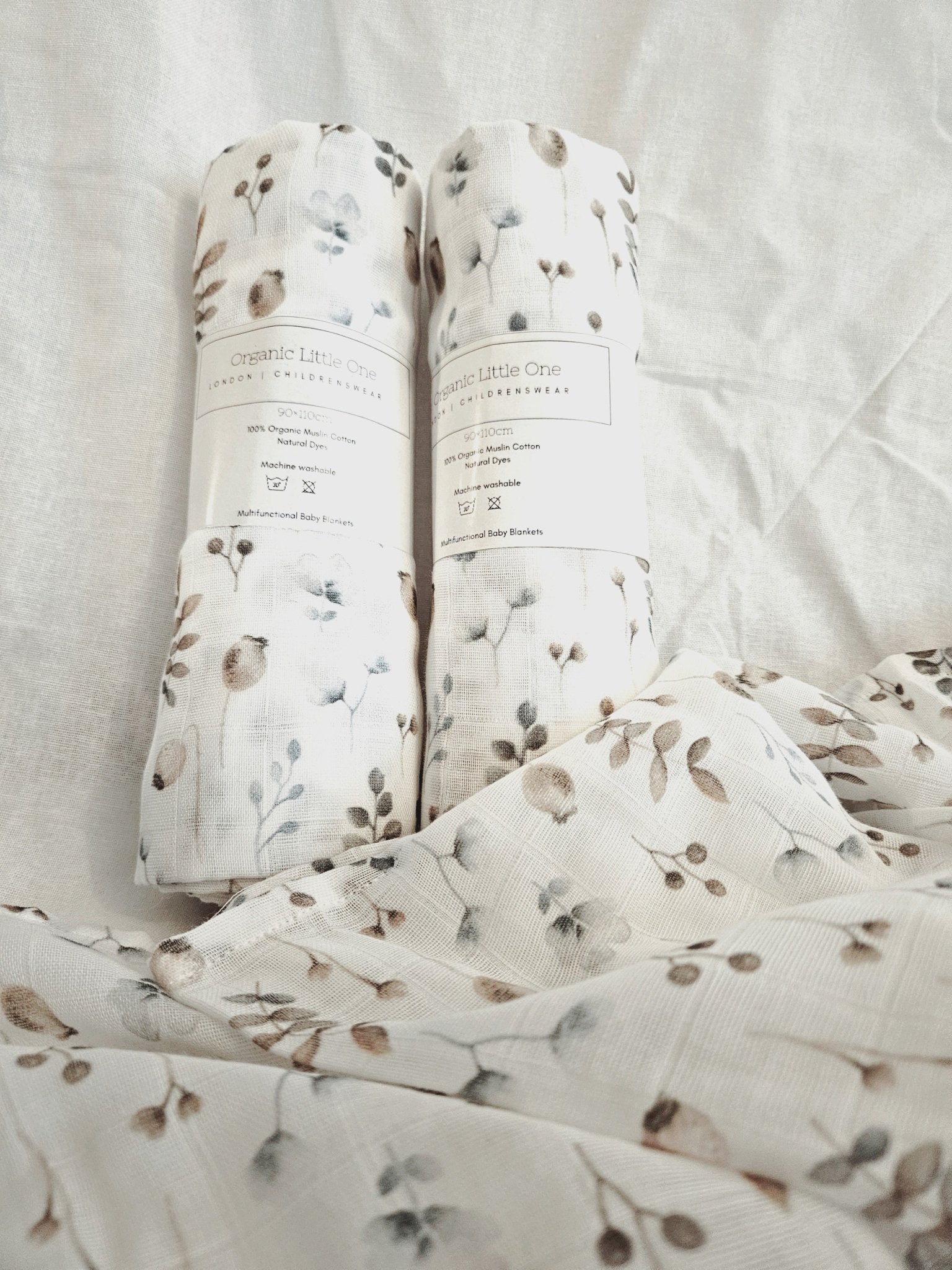 Botanic Organic Muslin Cotton Baby Blanket 90X110cm - Organic little one