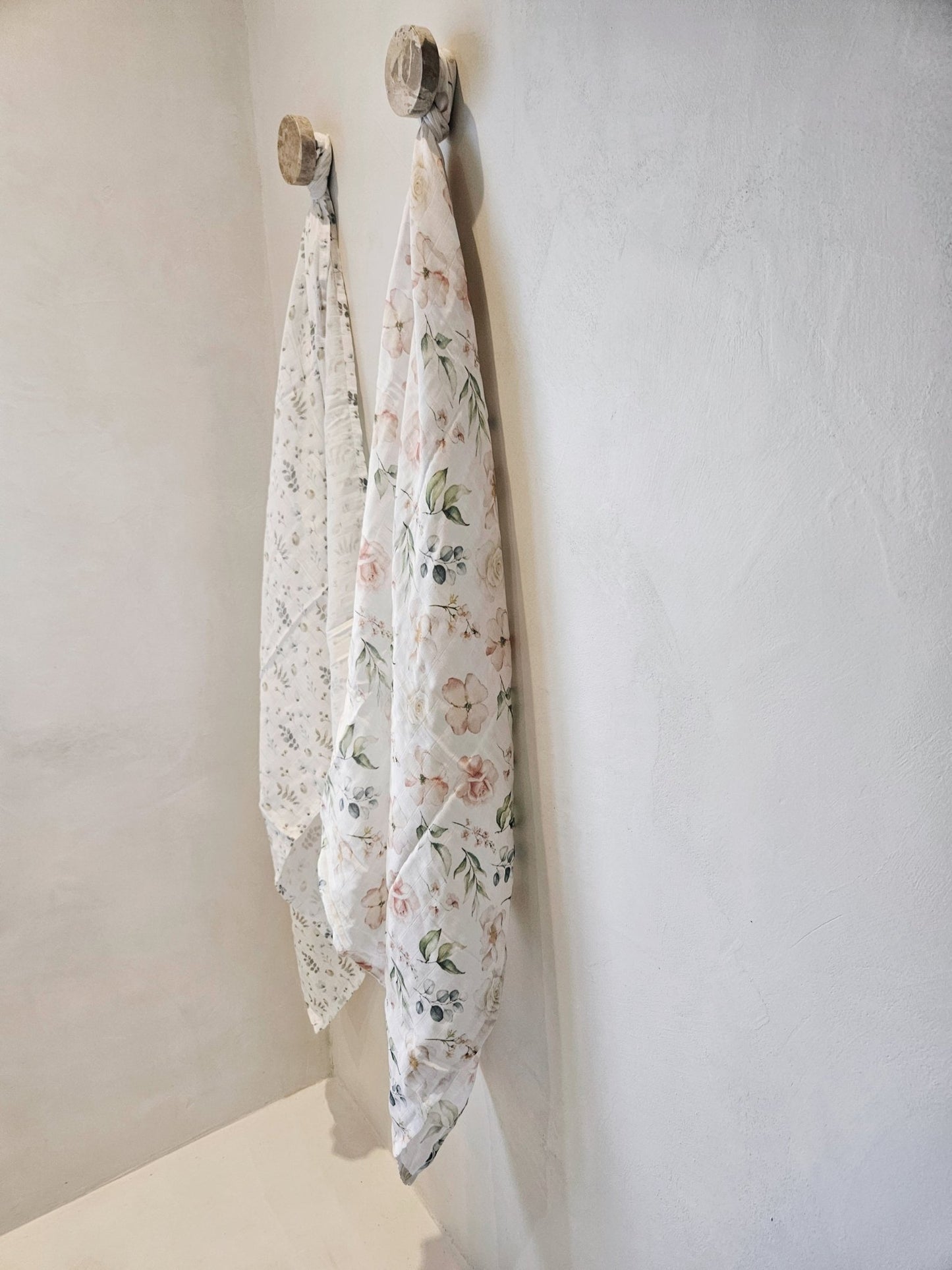 English Rose Print Organic Muslin Cotton Baby Blanket 90X110cm - Organic little one