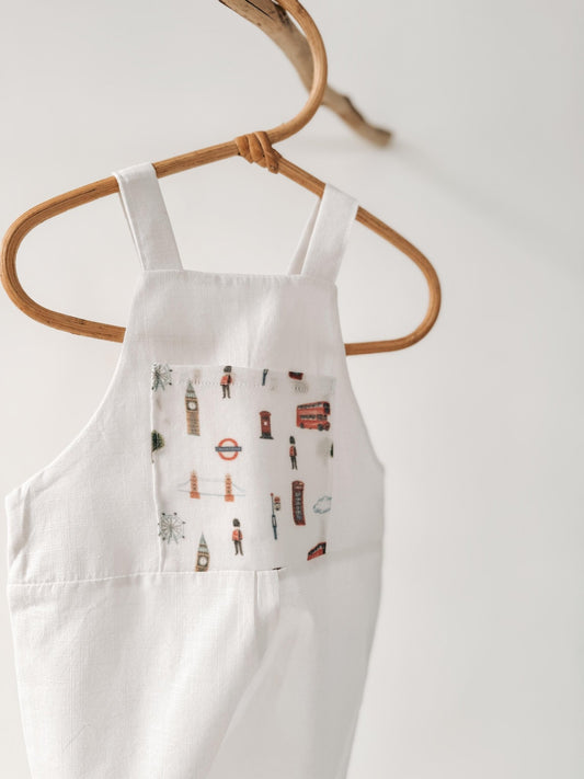 London Design Pure Linen kids Dungaree 6m+ 4 Yrs - Organic little one