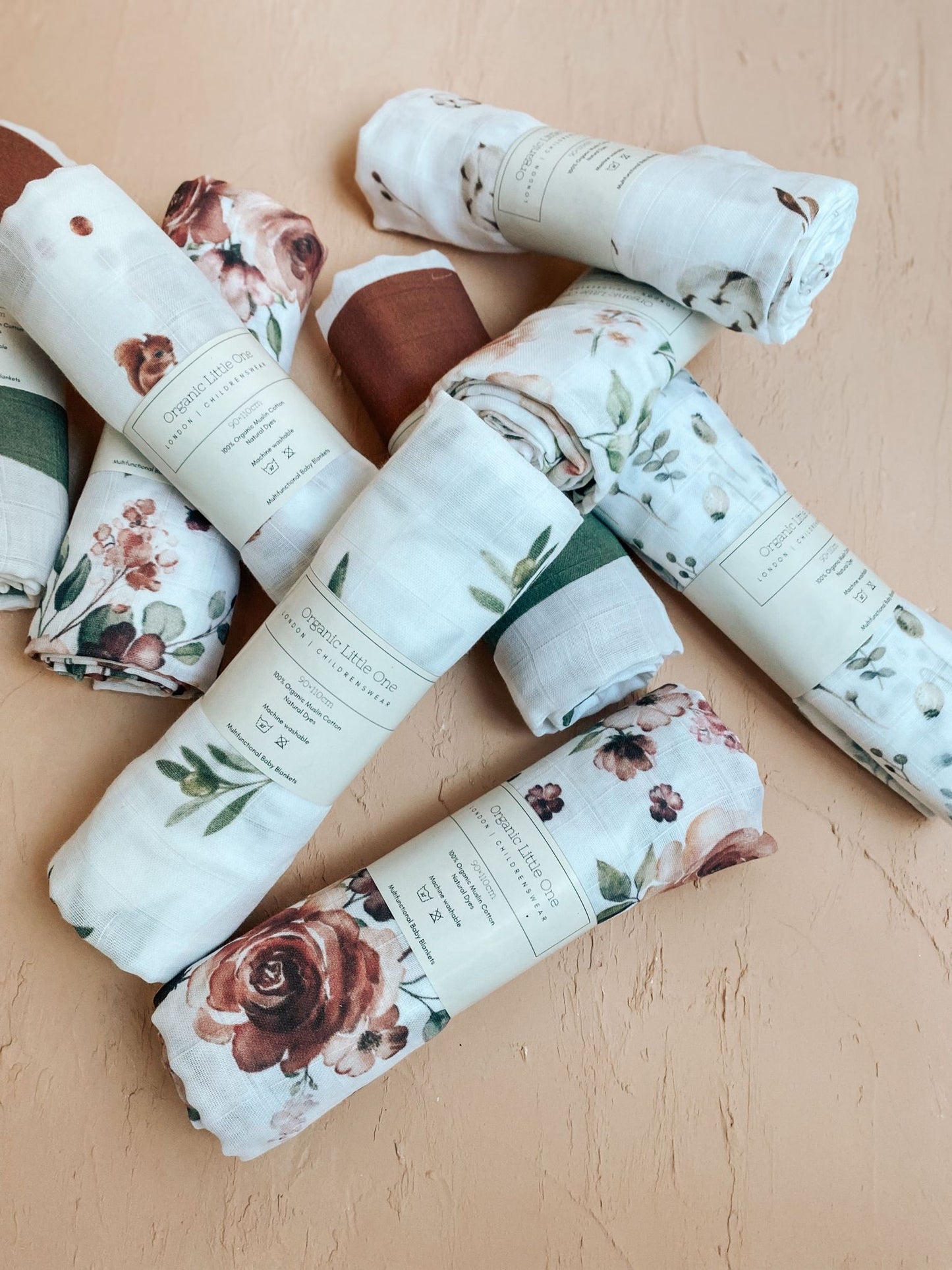 Olive Organic Muslin Cotton Baby Blanket 90X110cm - Organic little one