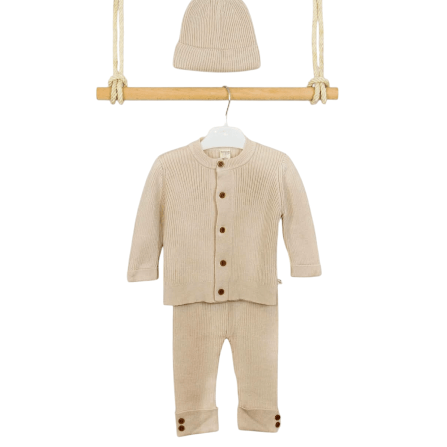 Organic Cotton Knit Set - Beige - Organic little one