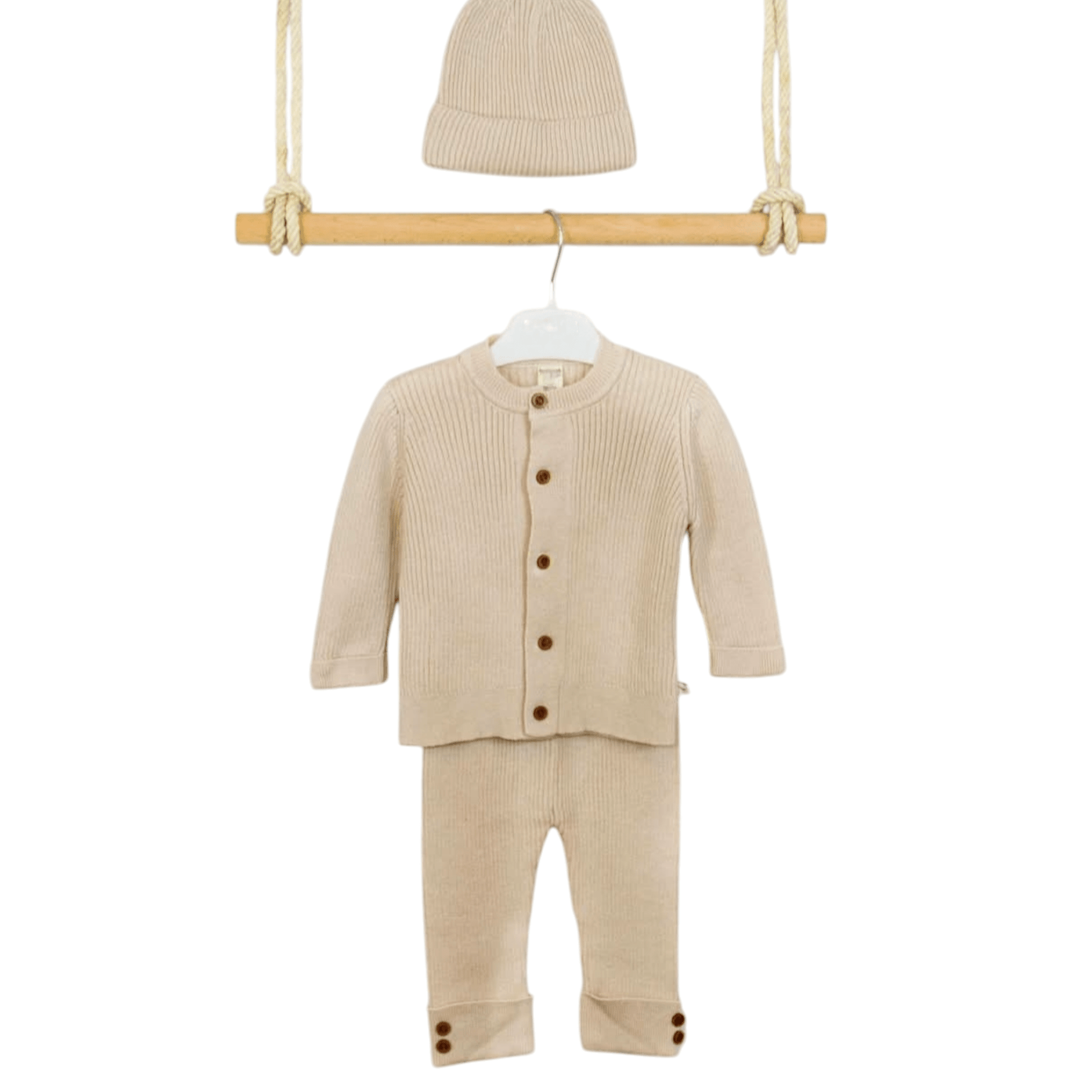 Organic Cotton Knit Set - Beige - Organic little one