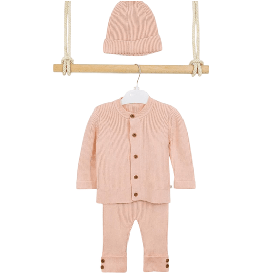 Organic Cotton Knit Set - Coral - Organic little one