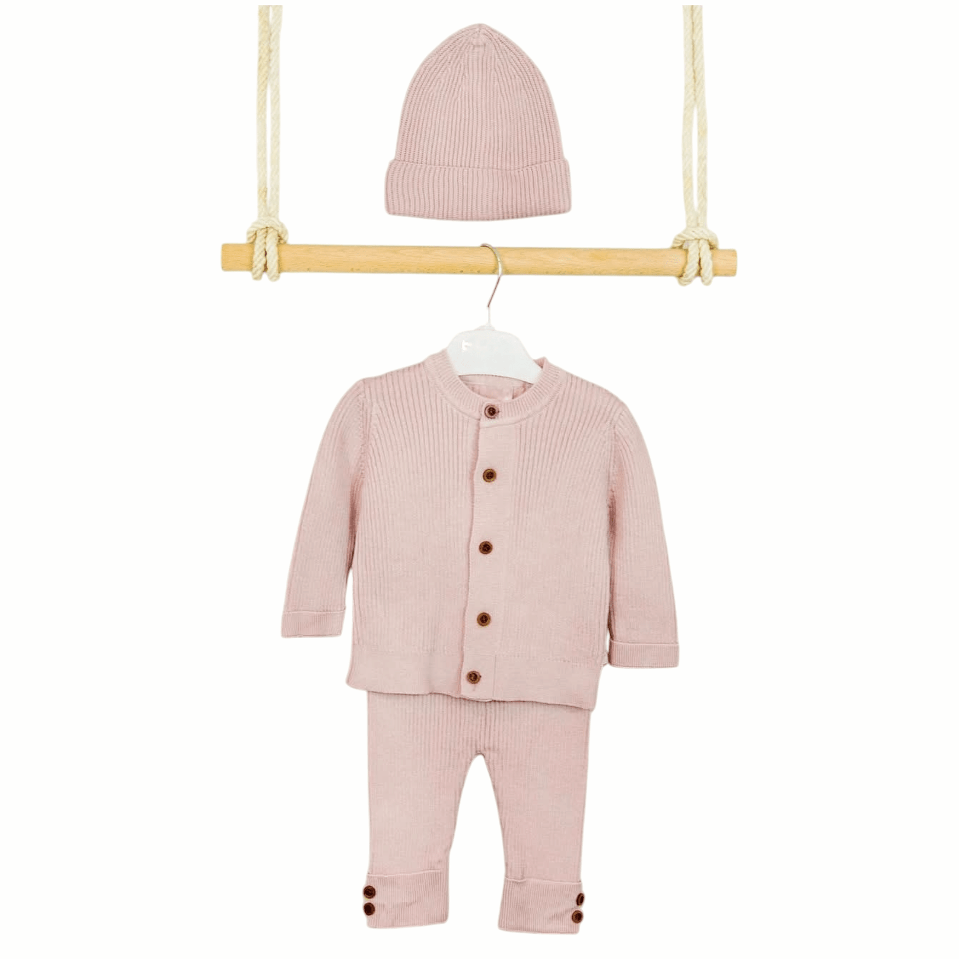 Organic Cotton Knit Set - Dusky Rose - Organic little one