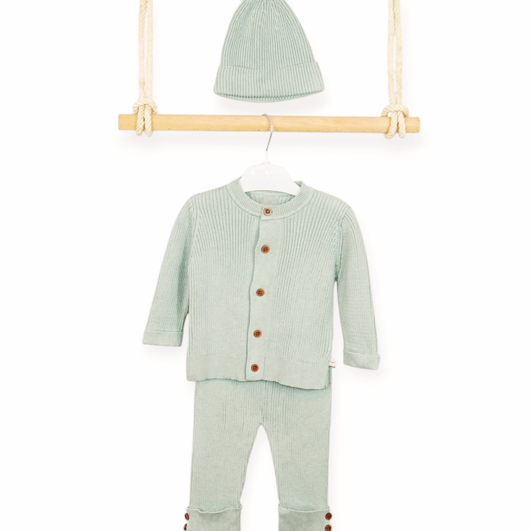 Organic Cotton Knit Set - Pistachio - Organic little one