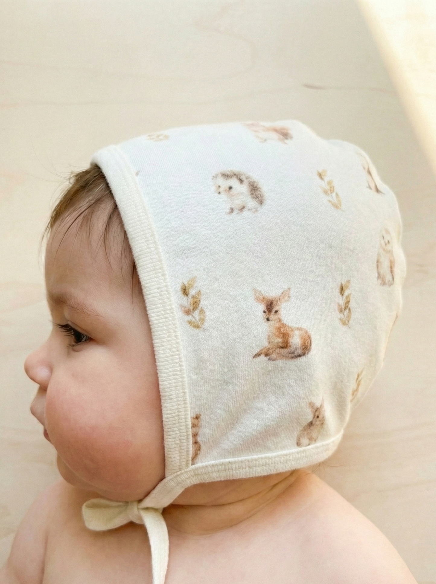 Woodland Animals Baby Bonnet