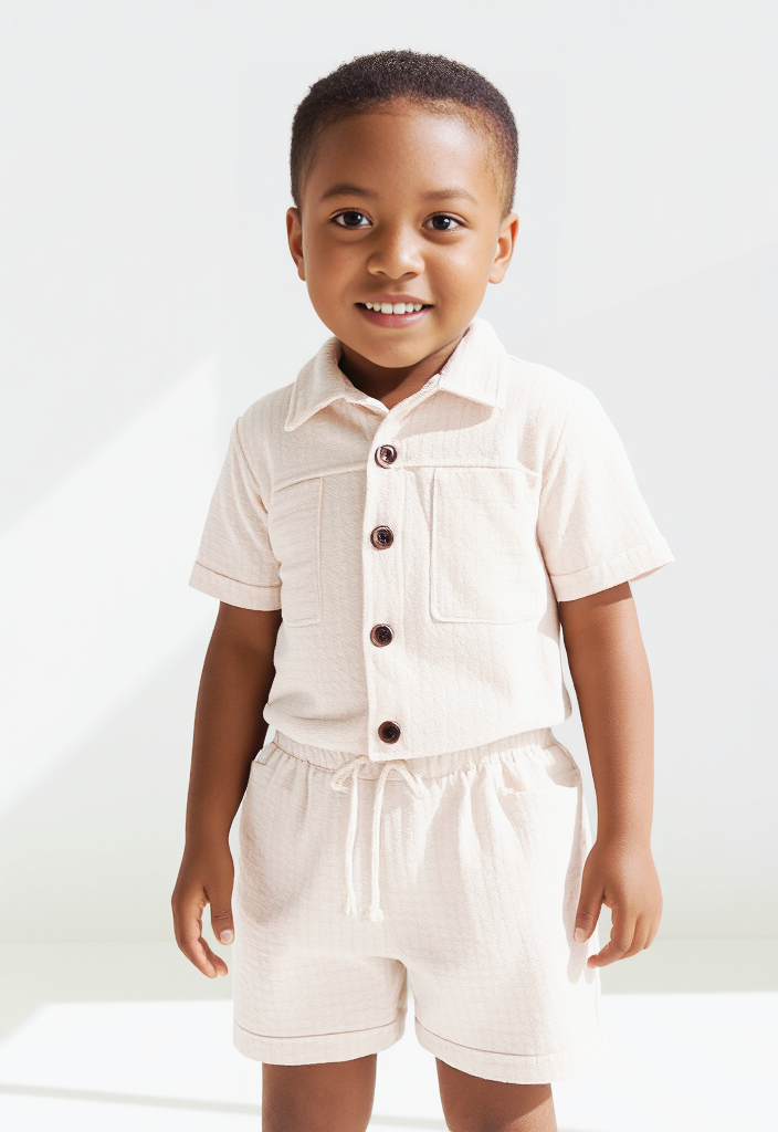 Organic Muslin Cotton Baby Boys Summer Shorts Set — Breathable 2-Piece Outfit (6-24 Months)