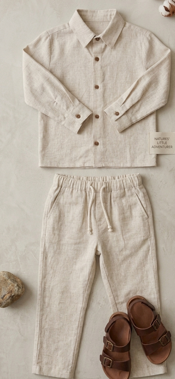 Natural Linen Shirt & Trouser Set