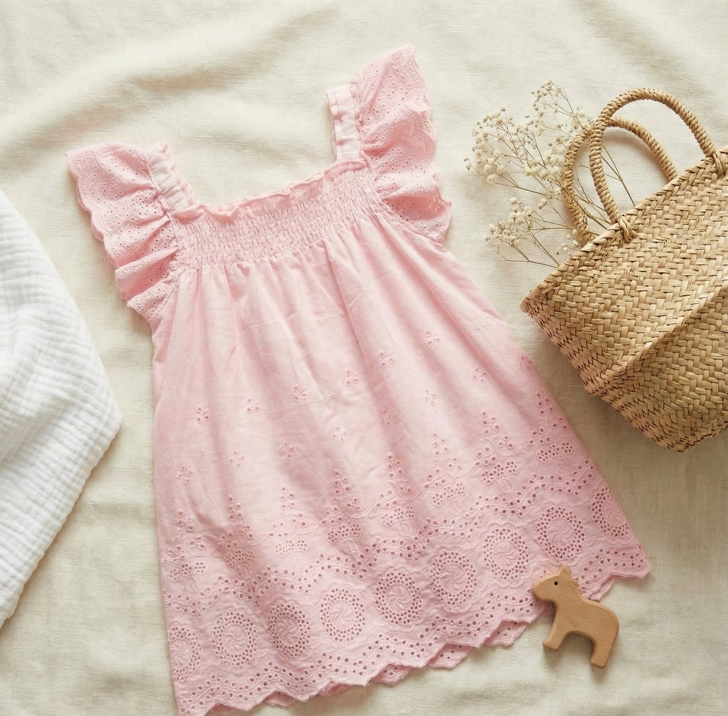 Emily Broderie Anglaise Dress – Organic Cotton