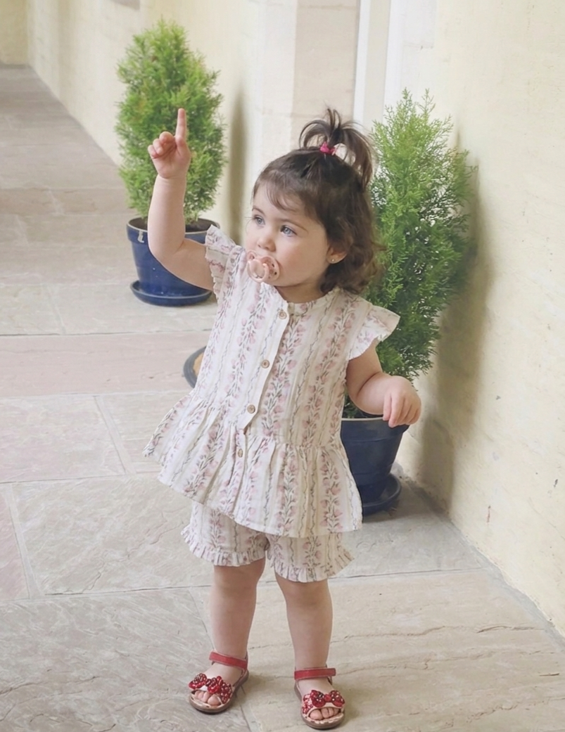 Wildflower Organic Muslin Frill Short Set