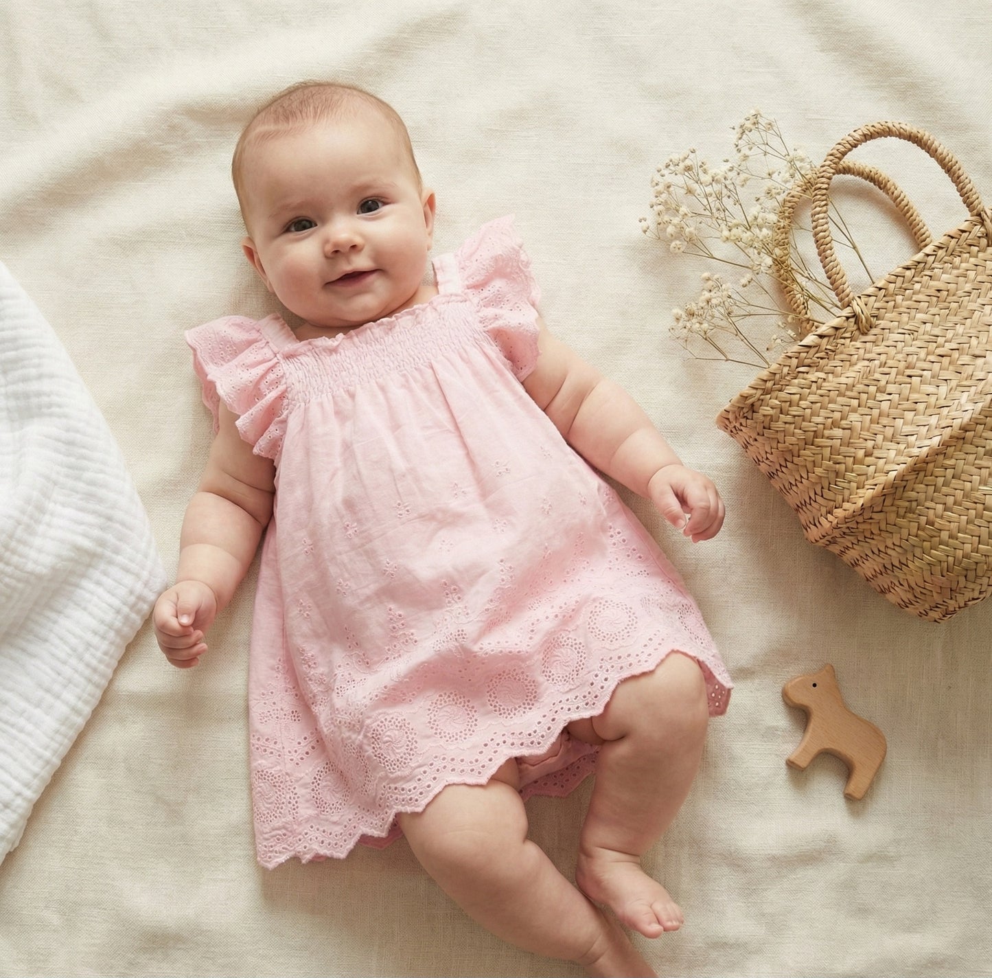 Emily Broderie Anglaise Dress – Organic Cotton