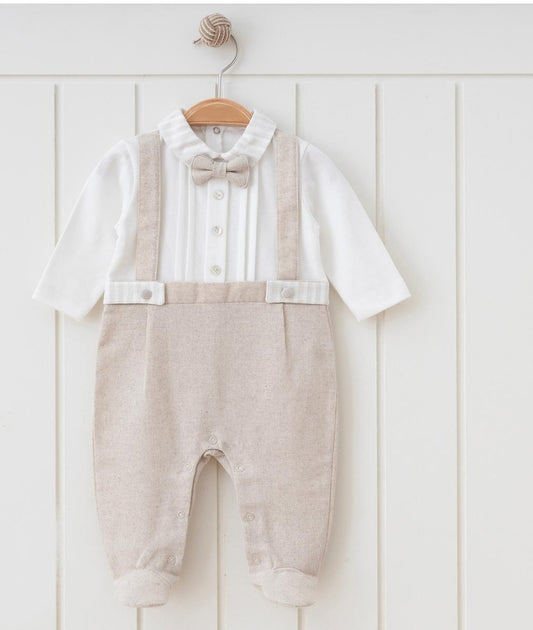Baby Braced Bow Tie Linen Occasion outfit