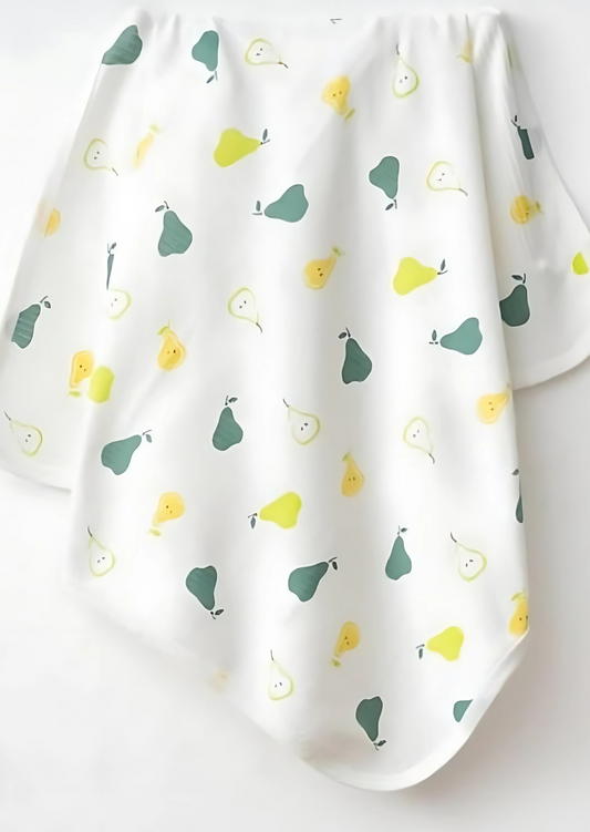 Pear Parade Organic Cotton Baby Blanket – Pear Print (80x90cm)