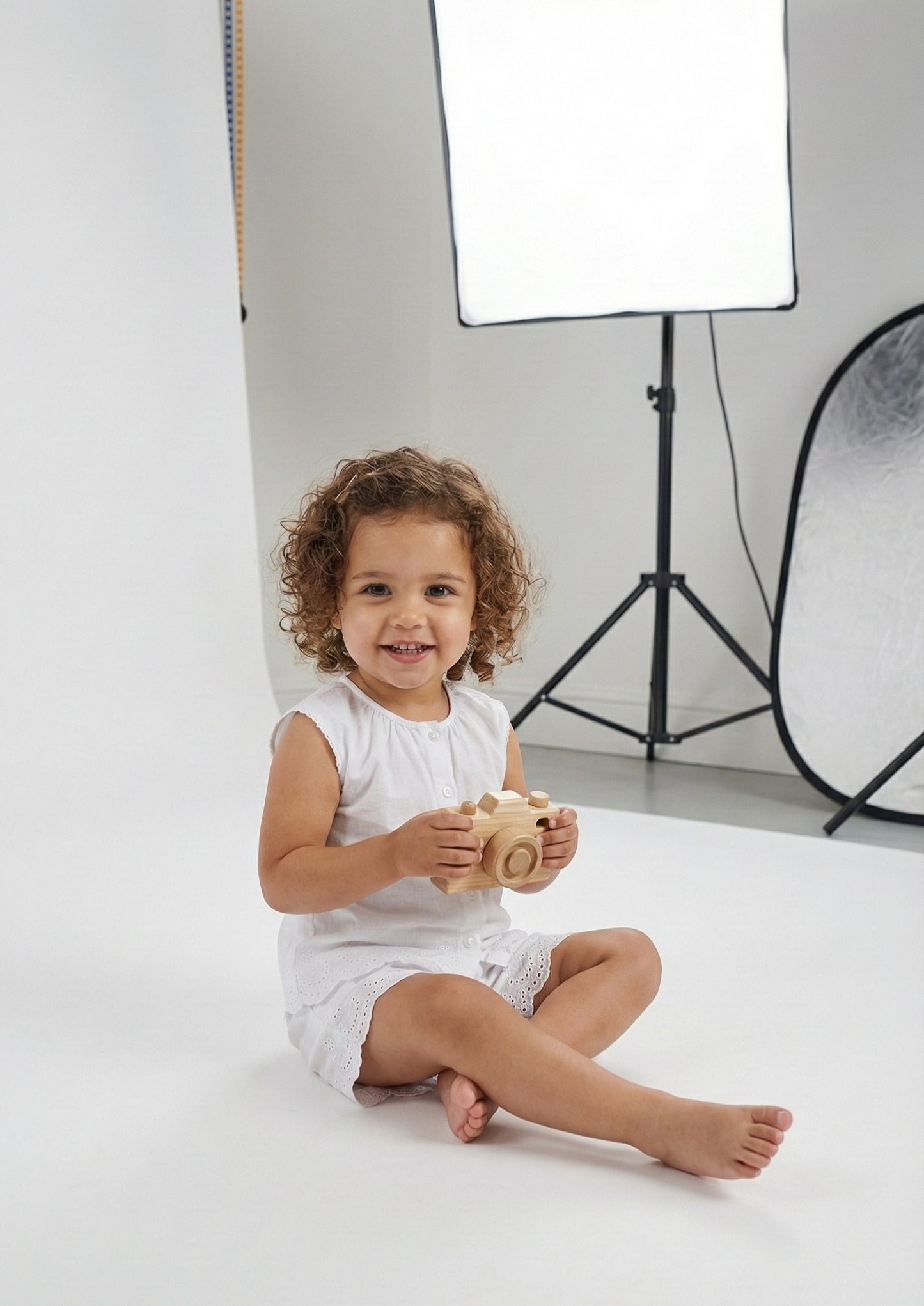 Girls' Broderie Anglaise Cotton Short Set - White