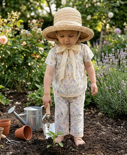English Meadow Organic Muslin Trouser Set