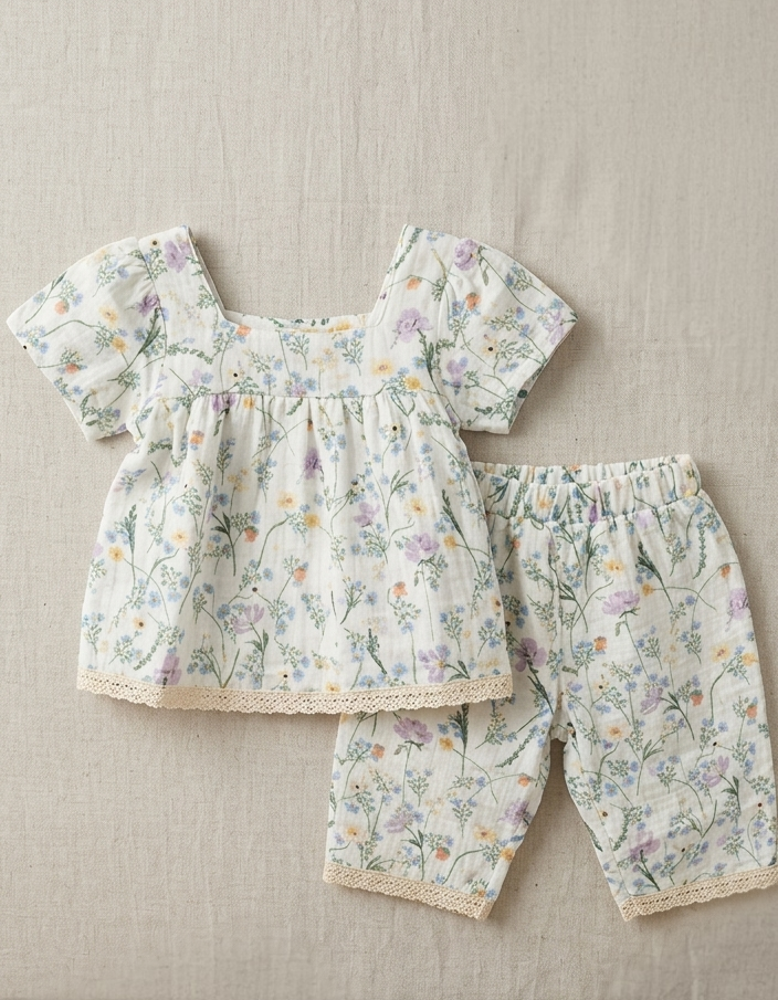 English Meadow Organic Muslin Trouser Set