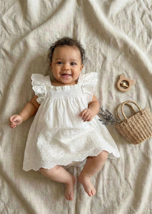 Emily Broderie Anglaise Dress – Snow White