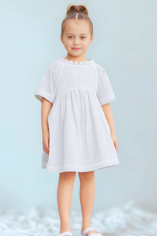 Girls Organic Cotton Summer Dress | Broderie Anglaise | Sizes 2–6 Years